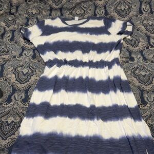 Blue and White Striped Kids Dress